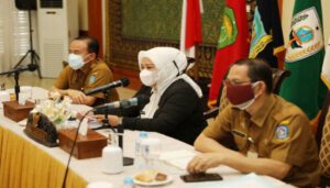 Wagub Marlin saat rapat persiapan STQH IX Provinsi Kepulauan Riau secara virtual dari Gedung Daerah Tanjungpinang, Senin 12 Juli 2021. Foto Humas, Protokol dan Penghubung Pemprov Kepri